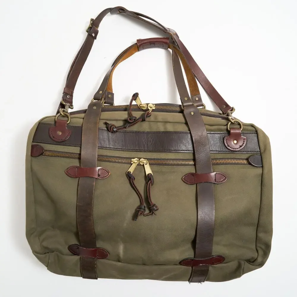 Filson Large Pullman Travel Bag Otter Green Made in USA Rugged Twill Duffel